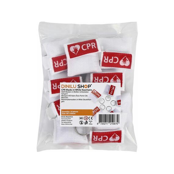 CPR Masks in White Keychains in package