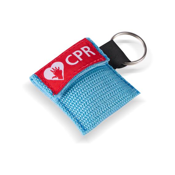 CPR Masks in Light BLue Keychains detailed view