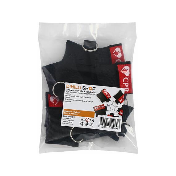 CPR Masks in Black Keychains in package