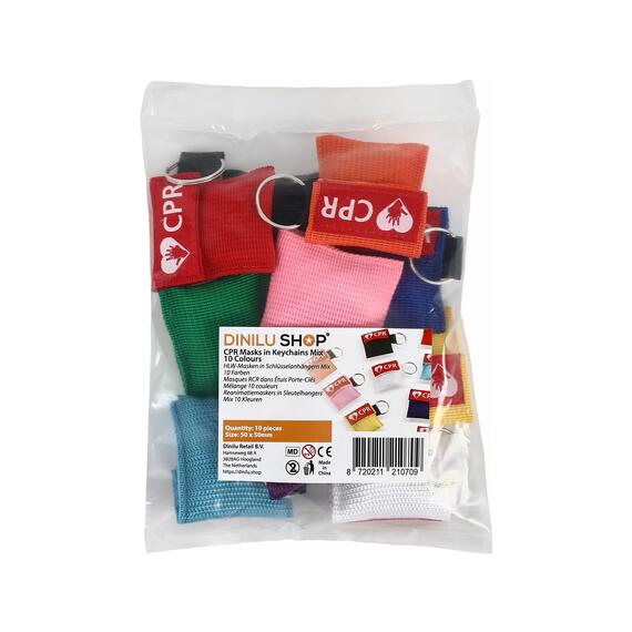 CPR Masks in Keychains Mix 10 Colours in package
