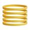 Narrow Silicone Bracelets Gold Colour front view